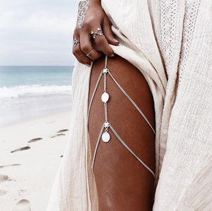 Open image in slideshow, Thigh Chain in Silver colour
